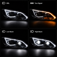 Conjunto de Faros LED BK para Ford Focus 2012-2014, Proyector Bi-Xenón, Actualización DRL, Conexión Plug and Play
