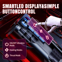 Jouets sexuels masculins automatiques, vagin réaliste 360° °   Stimulateur vibrant et pénétrant avec 10 modes de vibration et 7 modes de poussée, écran LCD