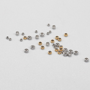 IP 18K Gold Plating End Beads Stainless Steel End Crimp Beads Round <b>Spacer</b> Stopper Beads for Bracelet Necklace Jewelry Making - Product Image 2