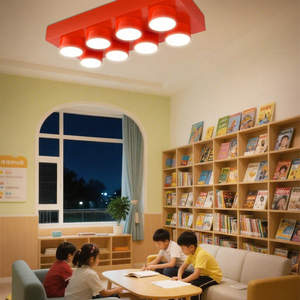 48W 80cm Building Block Pattern LED Ceiling <strong>Lamp</strong> Colored Rectangular LED Pendant Light Kindergarten Classroom Kids Room Lighting - Product Image 2