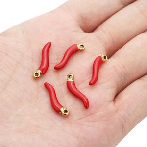จี้รูปพริกสีแดงทำเองง่ายๆ วัสดุสแตนเลส จี้รูปพริก จี้รูปแตรโลหะ - Product Image 4
