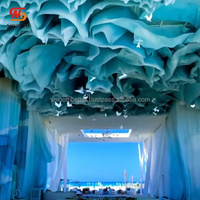 Tulle de qualité supérieure au prix d'usine pour la décoration de plafond de mariage, tente de décoration de plafond de restaurant, drapé de rideau en ficelle