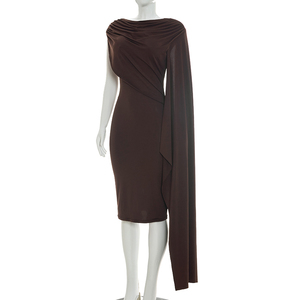 Viviblook Q26DS066 Vestido de Fiesta para Mujer, Nuevo Modelo de Verano, Color Sólido, Casual, Sin Mangas, Cuello Irregular, Corte Ajustado - Product Image 4