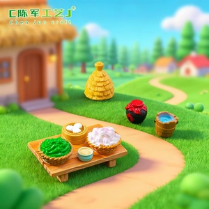 Accessoires pour micro-paysages Weij : pots à vin, bols, paquets de foin, seaux à eau en bois, piments, <span class=keywords><strong>ail</strong></span>, paniers, stea - Product Image 1