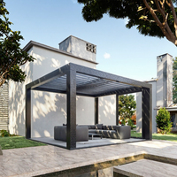 Systèmes de toiture à lamelles motorisées bioclimatiques écologiques, pergola en aluminium pour spa, terrasse extérieure, jardin, relaxation