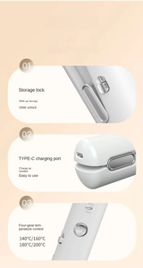 Portable Cordless <strong>Mini</strong> <strong>Hair</strong> <strong>Straightener</strong> Curling Iron 3D Corn Perm Splint Electric Ceramic Household Travel-Friendly Flat - Product Image 3