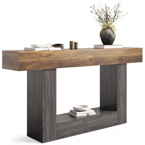 Mesa Consola de Entrada de Madera Rústica SENYU con Estante de Almacenamiento, Diseño Moderno de Casa de Campo para Decoración de Interiores del Hogar - Product Image 6