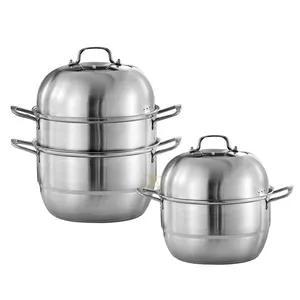蒸し器鍋新しいスタイルのホット販売台所用品ステンレス鋼2/3層レストラン調理食品鍋蒸し器ホットスープ鍋