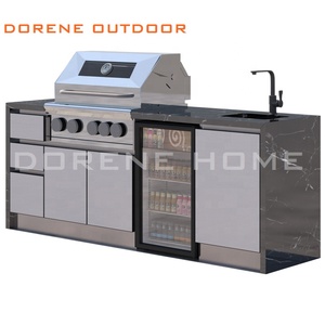 Cocina Inteligente Moderna en Forma de I, de Acero Inoxidable para Exteriores, con Refrigerador Integrado y Parrilla para Asar, para Casa y Jardín - Product Image 4