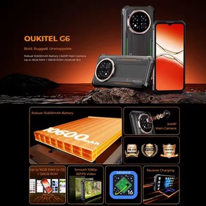 โทรศัพท์มือถือ Oukitel G6 รุ่นทนทาน 6GB+256GB หน้าจอ 6.52 นิ้ว FHD+ IPS ระบบปฏิบัติการ Android 16 กล้อง 64MP ชิปประมวลผล Unisoc T615 แบตเตอรี่ 10600mAh รองรับ NFC สมาร์ทโฟน 4G - Product Image 5