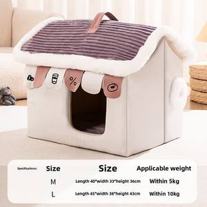 نمط صلب للشتاء الدفء مغلق عش الحيوانات الأليفة مع ميزة قابلة للإزالة والغسيل للقطط المعبأة في الكرتون - Product Image 6