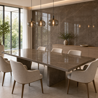 Dalles de sol et de cuisine grand format en pierre frittée brillante moderne CY Brand 3200x1600mm, épaisseur 12mm, garantie 5 ans