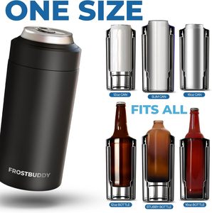 Frost Buddy Refrigeratore Universale per Lattine - Adatto per Lattine Slim, 12 &amp;   16oz (Nero Opaco) |   20 volte più freddo, raffreddamento fino a 24 ore |   Elegante - Product Image 2