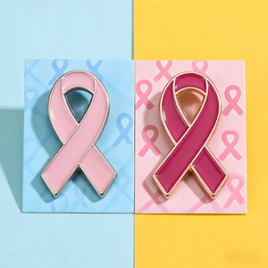 Broche en métal émaillé personnalisée avec logo ange, <span class=keywords><strong>ruban</strong></span> rose de sensibilisation au <span class=keywords><strong>cancer</strong></span> du sein <span class=keywords><strong>pour</strong></span> badge - Product Image 2