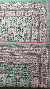 Rajasthani Kantha diseño algodón bloque estampado acolchado lujo de gran tamaño manta suave cama colcha tela de algodón Fabricación de vestidos - Product Image 2