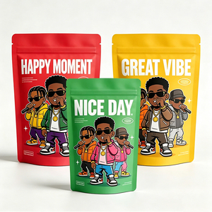 Custom Gravure Printed Security Biodegradable Moisture Proof PE Stand Zipper <b>Bags</b> Mylar for Edibles Herbs Gummy Biscuit Cake - Product Image 4