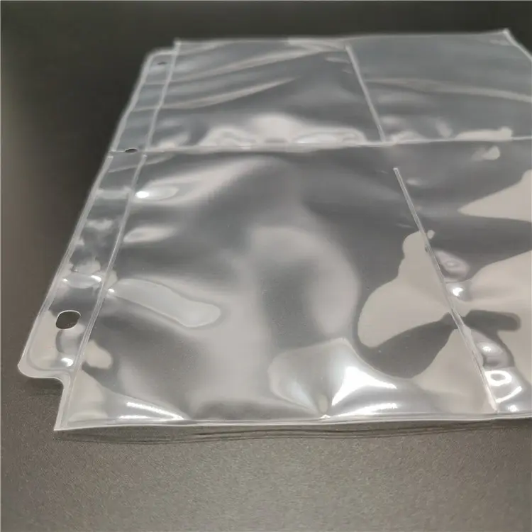 Straight line welding 4 pocket photo sleeves insert pocket size 4*5.5 inches ACID, PVC free ( Manufactory )