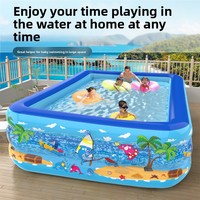 210cm tragbarer, langlebiger, aufblasbarer PVC-Pool für Kinder und Familien Fun Water Swimming Activity für Kinder