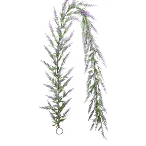 72 Inch Plastic Fake Plant Lavender Vines Hanging Artificial Wall Flower Garland For Wedding Arch Decor
