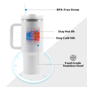Lot de 20 gobelets isothermes sous vide en acier inoxydable noir de 40 oz avec revêtement poudré, couvercle et paille, isolation de 6 à 12 heures pour le camping - Product Image 5