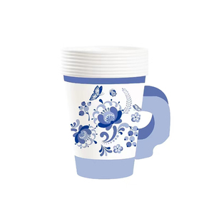 DAMAI Juego de Vajilla Desechable con Diseño Floral Azul y Blanco, Elegante Juego de Platos, Vasos, Servilletas y Tenedores de Papel con Estilo Chinoiserie - Product Image 5