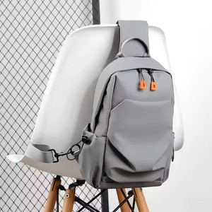 THK0442 <b>Men</b> Chest <b>Bag</b> Trendy Cool Multifunctional Casual Crossbody PU <b>Bag</b> with USB and Zipper Closure Portable <b>Shoulder</b> <b>Bag</b> - Product Image 5