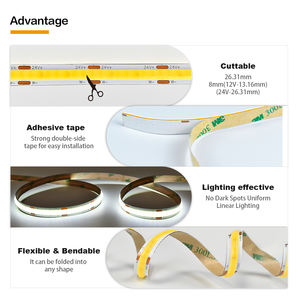 Tira de Luz LED COB de Doble Color Blanco PERFECT, 2700k 6500k, IP20, Interior, Brillo Suave, Cortable, Luz Ambiental para Decoración del Hogar - Product Image 5