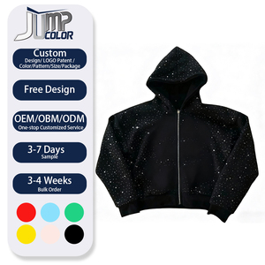 टिओज डेसी टेरी कपास विंटेज एसिड वॉश परेशान हुडी 100% कपास ओवरसाइज़ हुडी पूर्ण ज़िप - Product Image 1