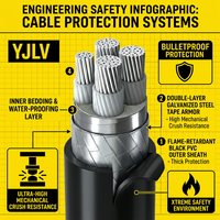 Câble d'alimentation YJLV en aluminium XLPE, cuivre léger, gaine PVC 0,6/1 kV pour la transmission et la distribution d'énergie sur longue distance