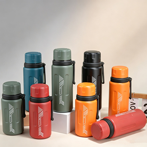 Bouteille isotherme portable grande capacité pour extérieur, 600ml 800ml 1000ml, en acier inoxydable 304 avec poignée de transport - Product Image 1