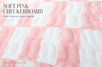 Couverture en fourrure de lapin à carreaux douce et confortable Kingowrth, fabricant en gros, design personnalisable pour l'hiver