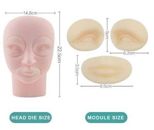 Cabeza de Maniquí para Microblading, Silicona, Práctica de Tatuaje de Cejas, Delineador de Ojos y Labios, Modelo de Piel Sintética para Principiantes y Expertos - Product Image 2