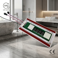 Contrôleur à capteur tactile pour miroir de salle de bain LED DC24V, 2 boutons avec affichage de l'heure et de la température, système de contrôle de l'éclairage