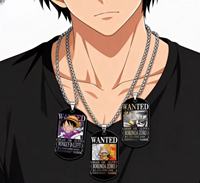WP 39 Diseño de Alta Calidad Anime Monkey D. Luffy Roronoa Metal UV Impresión a una Cara Placa de Identificación Colgante Collar de Búsqueda de Premios