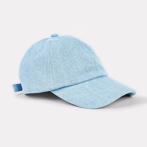 Wholesale Custom logo <b>Light</b> Blue Cotton Baseball Cap 6-Panel Adjustable Unisex Casual <b>Hat</b> Spring Summer Wear Bulk supplier - Product Image 1