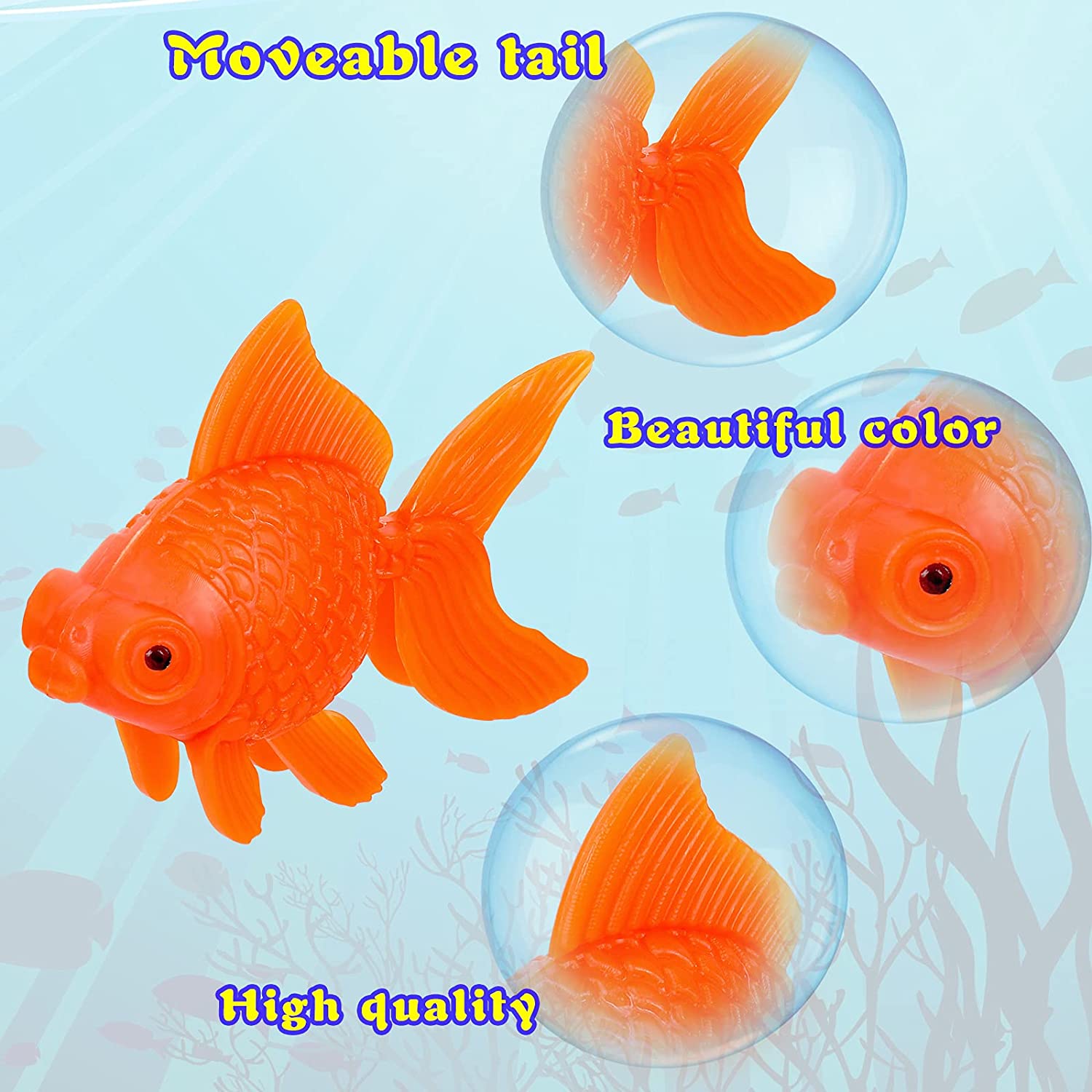 Kunststoff Goldfische fr Aquarium - Realistische Dekoration 4x5,5cm