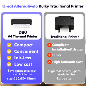 Impresora Térmica LUCK JINGLE D80 A4 <span class=keywords><strong>para</strong></span> Estudiantes, Impresión <span class=keywords><strong>de</strong></span> Notas, Diarios y Documentos, Oficina Móvil, Marcas Educativas y <span class=keywords><strong>de</strong></span> <span class=keywords><strong>Papelería</strong></span> Personalizadas - Product Image 2