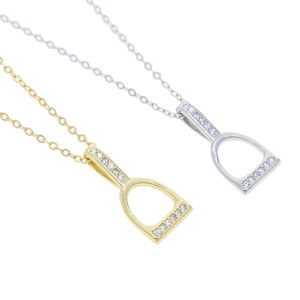 925 <span class=keywords><strong>argento</strong></span> Sterling ferro di <span class=keywords><strong>cavallo</strong></span> pezzo ciondolo blu bianco CZ pavimentare <span class=keywords><strong>cavallo</strong></span> zoccolo <span class=keywords><strong>collana</strong></span> per le donne di alta qualità gioielli Link zircone - Product Image 5