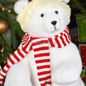 Hatty Ornement d'ours en peluche blanc de style nordique de haute qualité, personnalisable, doux, écologique, pour Noël - Product Image 2