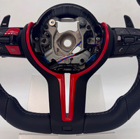 Volant de course SSY OEM personnalisé en cuir perforé avec palettes de commande multifonctions rouges pour 3/4/5/X3/X5/X7 40mm