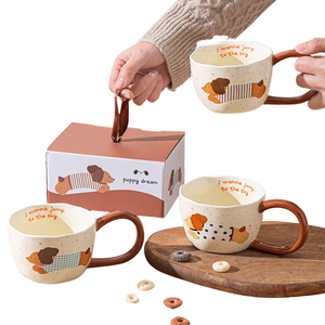 Taza de Cerámica con Diseño de <span class=keywords><strong>Cachorro</strong></span>, Hecha a Mano, Apta para Microondas, 300 ml, 10 oz, con Caja de Regalo para el Hogar, la Oficina o como Regalo de Cumpleaños - Product Image 1