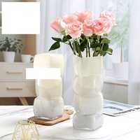 Vase en verre à poudre de style français romantique MSH, vase créatif pour le bureau