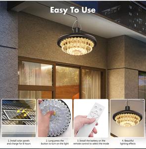 <span class=keywords><strong>Lampadario</strong></span> <span class=keywords><strong>solare</strong></span> impermeabile esterno luce pendente a LED giardino Gazebo cortile decorazione <span class=keywords><strong>solare</strong></span> lampada di cristallo - Product Image 2