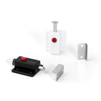 Loquet à ressort noir et blanc en plastique à dégagement rapide avec bouton-poussoir pour meubles, ferme-porte pour chambre, cuisine, armoire de rangement
