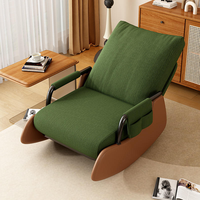 Fauteuil inclinable à bascule pliable avec repose-pieds, design moderne et écologique, revêtement en velours côtelé pour salon, balcon et loisirs