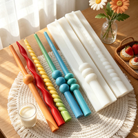J10-592 Fabricante Chino, Molde de Silicona Personalizado para Velas Cónicas 3D, Molde para Velas Largas de Mesa, Compatible con Muestras de Dibujo