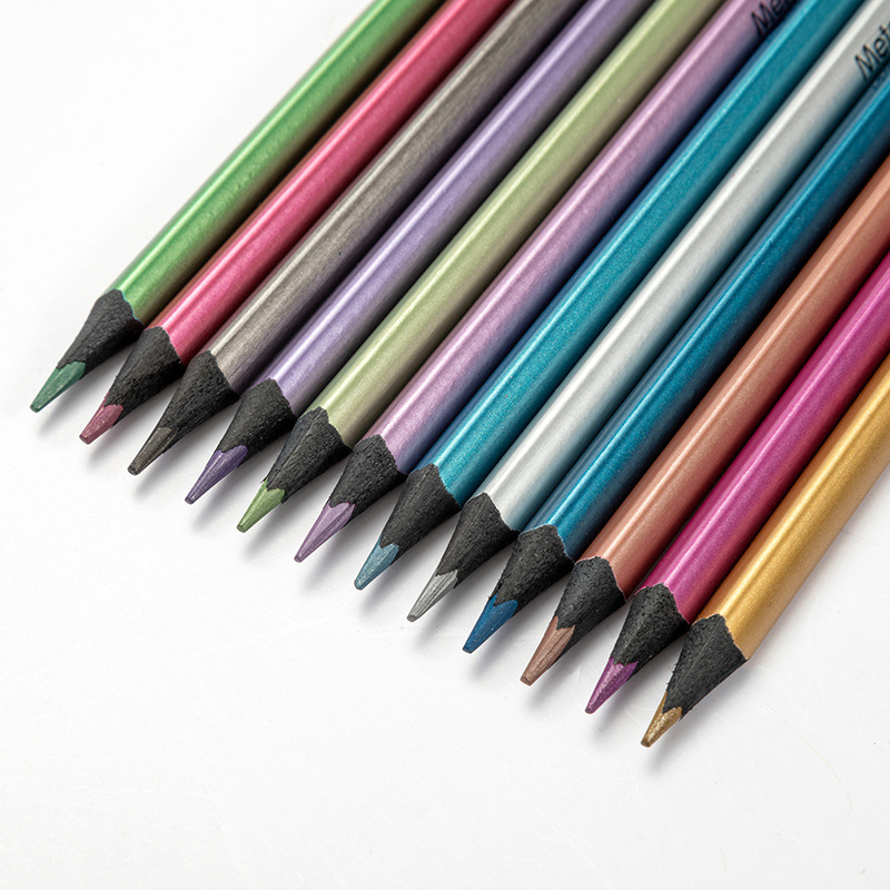 12 цветов, набор металлических цветных карандашей для рисования и эскизов, профессиональные художественные принадлежности, цветные карандаши для художника, 17,5 см