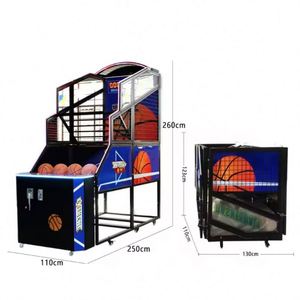 Console de jeu électronique interactive d'arcade à monnayeur pour adultes, machine de basketball pliable d'intérieur - Product Image 6