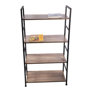 Kệ sách bằng gỗ tủ kệ sách với khung kim loại 4 lớp kệ giá lưu trữ công nghiệp kệ trưng bày - Product Image 4