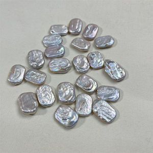 Hochwertige 12-13mm*16-18mm Flache Perlenkugeln Kultivierte Weiße Quadratische Barocke Lose Süßwasserperlen für DIY - Product Image 3